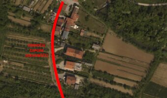 prikaz zapore Ceste na Rižano na zemljevidu